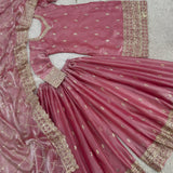 Peach Shiny Jimmi Silk Suit