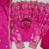 Shiny Pink Chinon Silk Gown