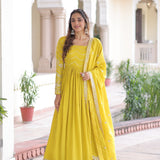 Designer Vichitra Silk Anarkali Gown