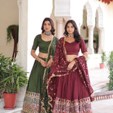 Wedding Vichitra Silk Lehenga