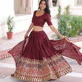 Wedding Vichitra Silk Lehenga