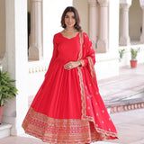 Light Pink Silk Anarkali Gown