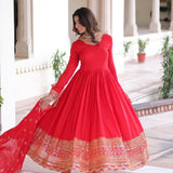 Light Pink Silk Anarkali Gown