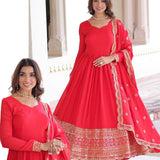 Light Pink Silk Anarkali Gown