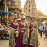 Maroon Designer Silk Anarkali Gown