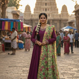 Maroon Designer Silk Anarkali Gown