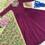Maroon Designer Silk Anarkali Gown