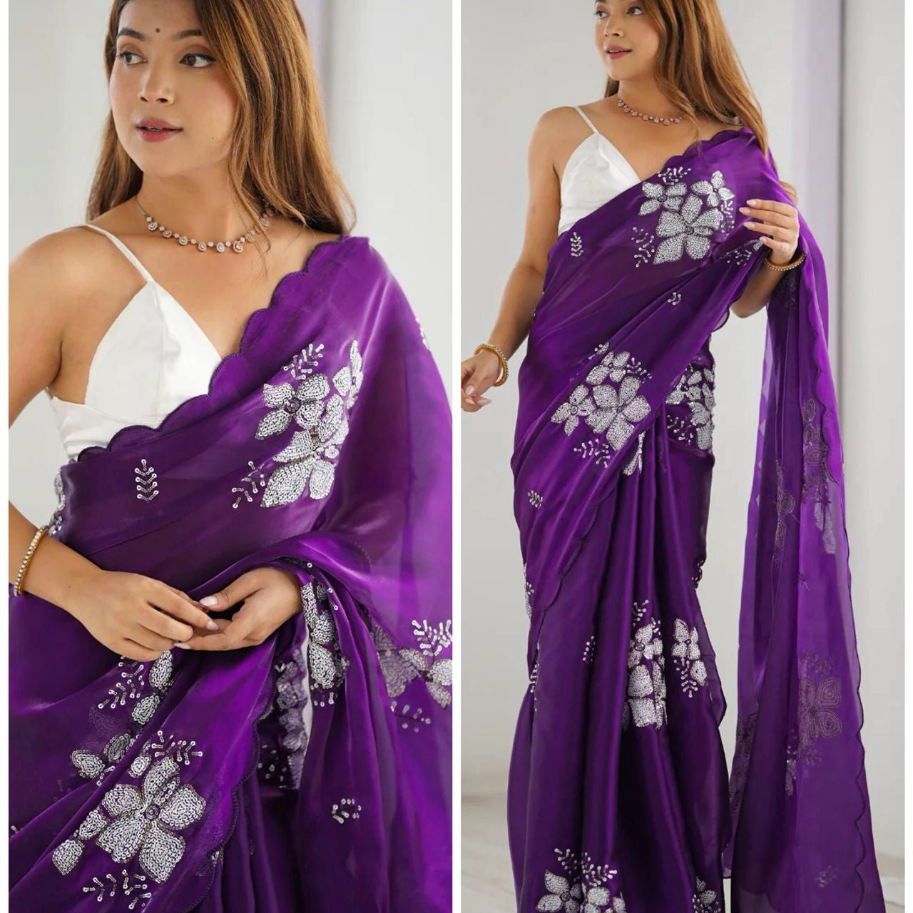 Festive Zimmi Embroidered Saree