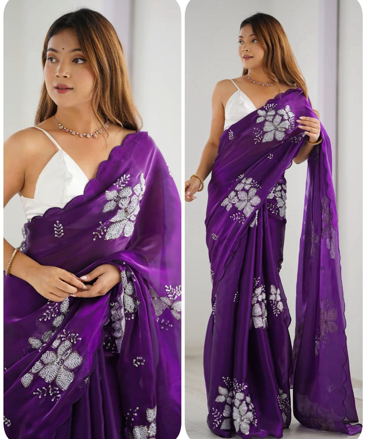 Festive Zimmi Embroidered Saree