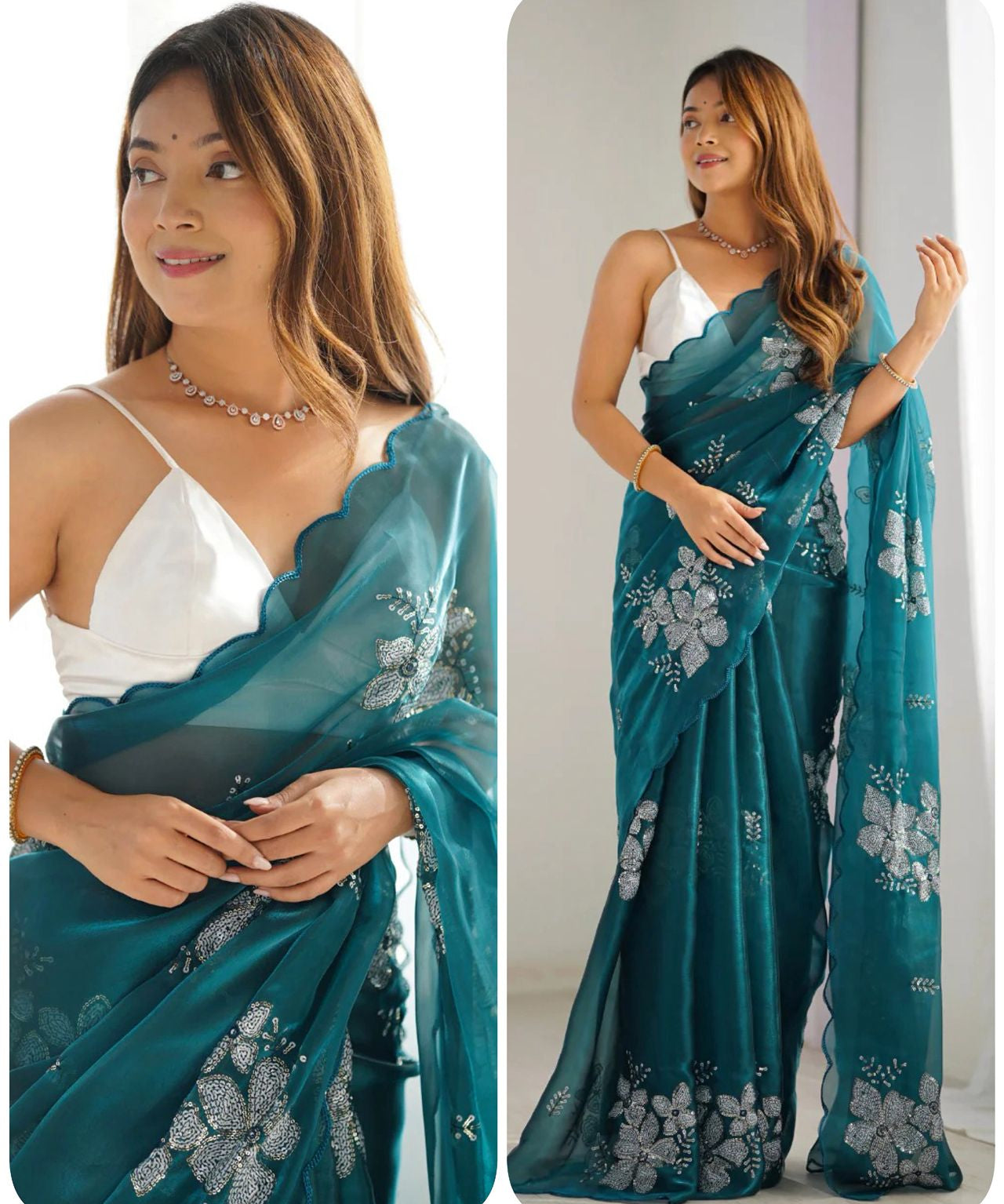 Festive Zimmi Embroidered Saree