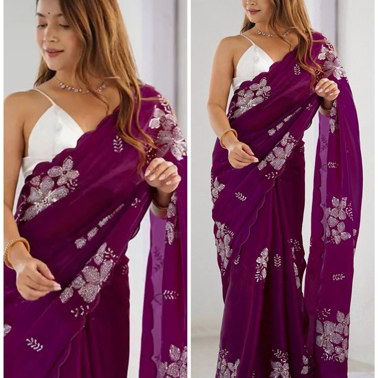 Festive Zimmi Embroidered Saree