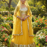 Wedding Net Sequence Work Lehenga