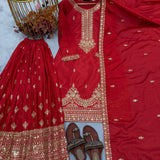 Premium Red Silk Top Plazzo