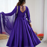 Festive Roman Silk Anarkali Gown