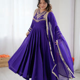 Festive Roman Silk Anarkali Gown