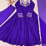 Festive Roman Silk Anarkali Gown