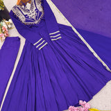 Festive Roman Silk Anarkali Gown