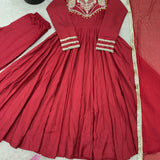 Festive Roman Silk Anarkali Gown