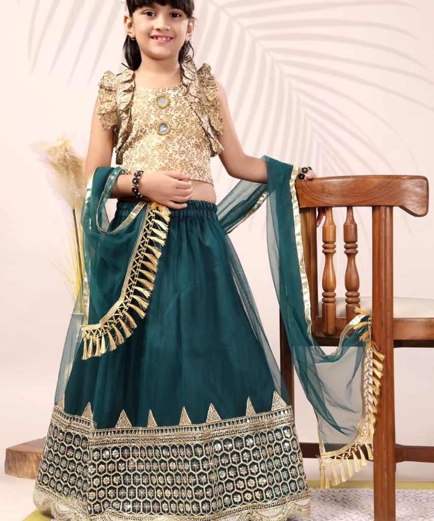 Attractive Kids Net Lehenga Choli