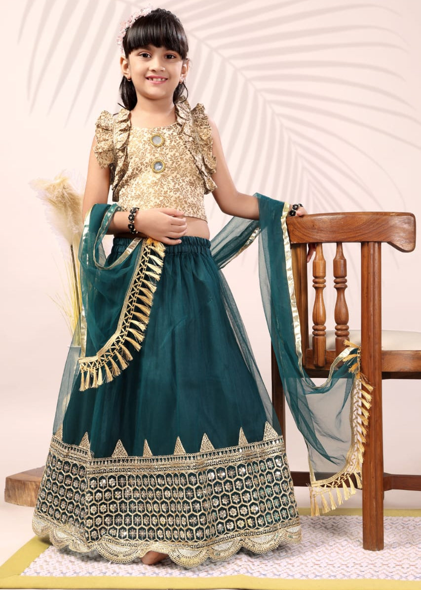 Attractive Kids Net Lehenga Choli