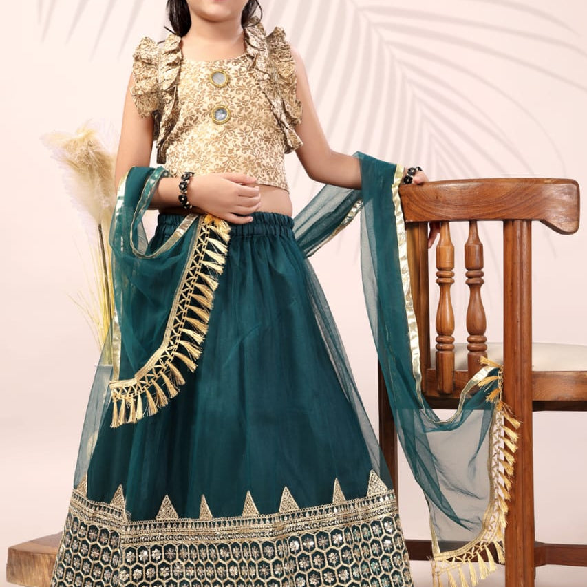 Attractive Kids Net Lehenga Choli