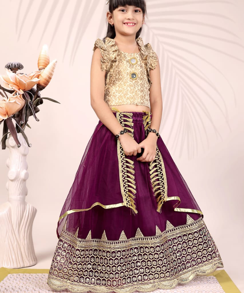Attractive Kids Net Lehenga Choli
