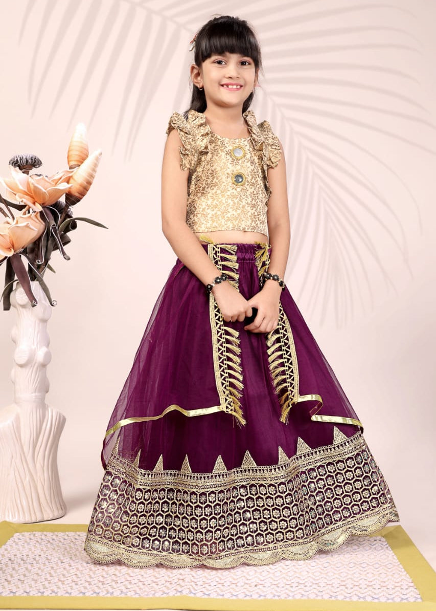 Attractive Kids Net Lehenga Choli
