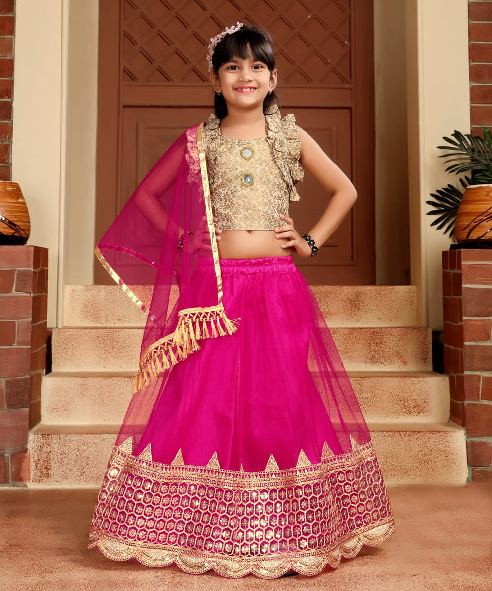 Attractive Kids Net Lehenga Choli