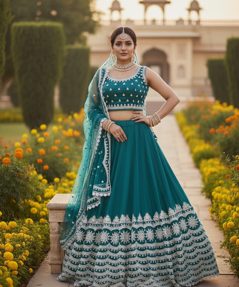 Senhora Premium Net Embroidered Lehenga