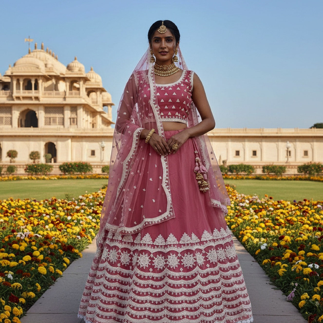 Senhora Premium Net Embroidered Lehenga