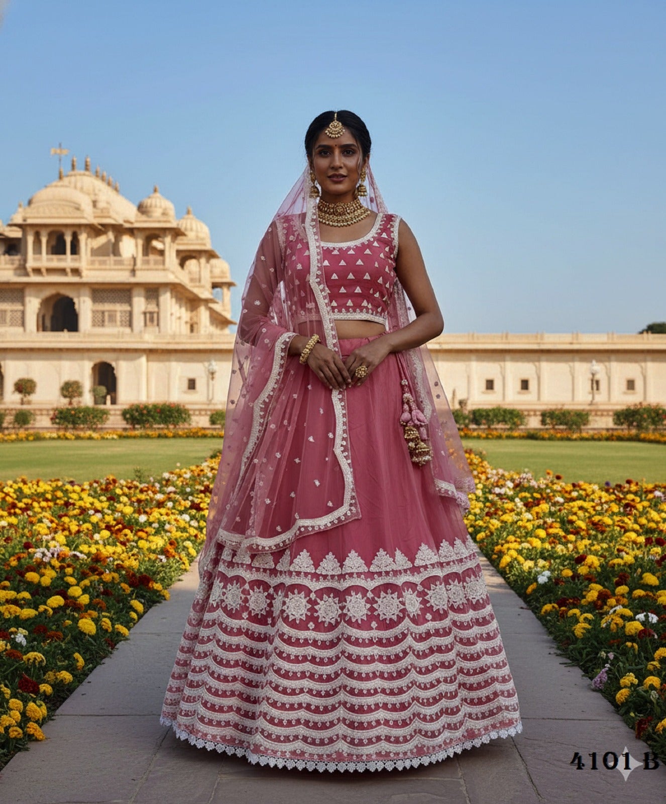 Senhora Premium Net Embroidered Lehenga