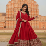 Elegnace Red Anarkali Gown