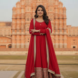 Elegnace Red Anarkali Gown