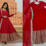 Elegnace Red Anarkali Gown