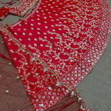 Maroon Bridal Embroidered Lehenga
