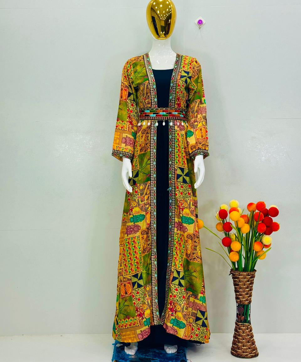 Classical Printed Crape Gown