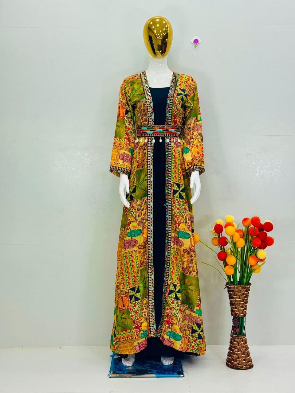 Classical Printed Crape Gown
