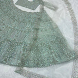 Premium Butterfly Net Embroidered Lehenga