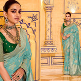 Luxurious Raj Mahal Crepe Silk Saree