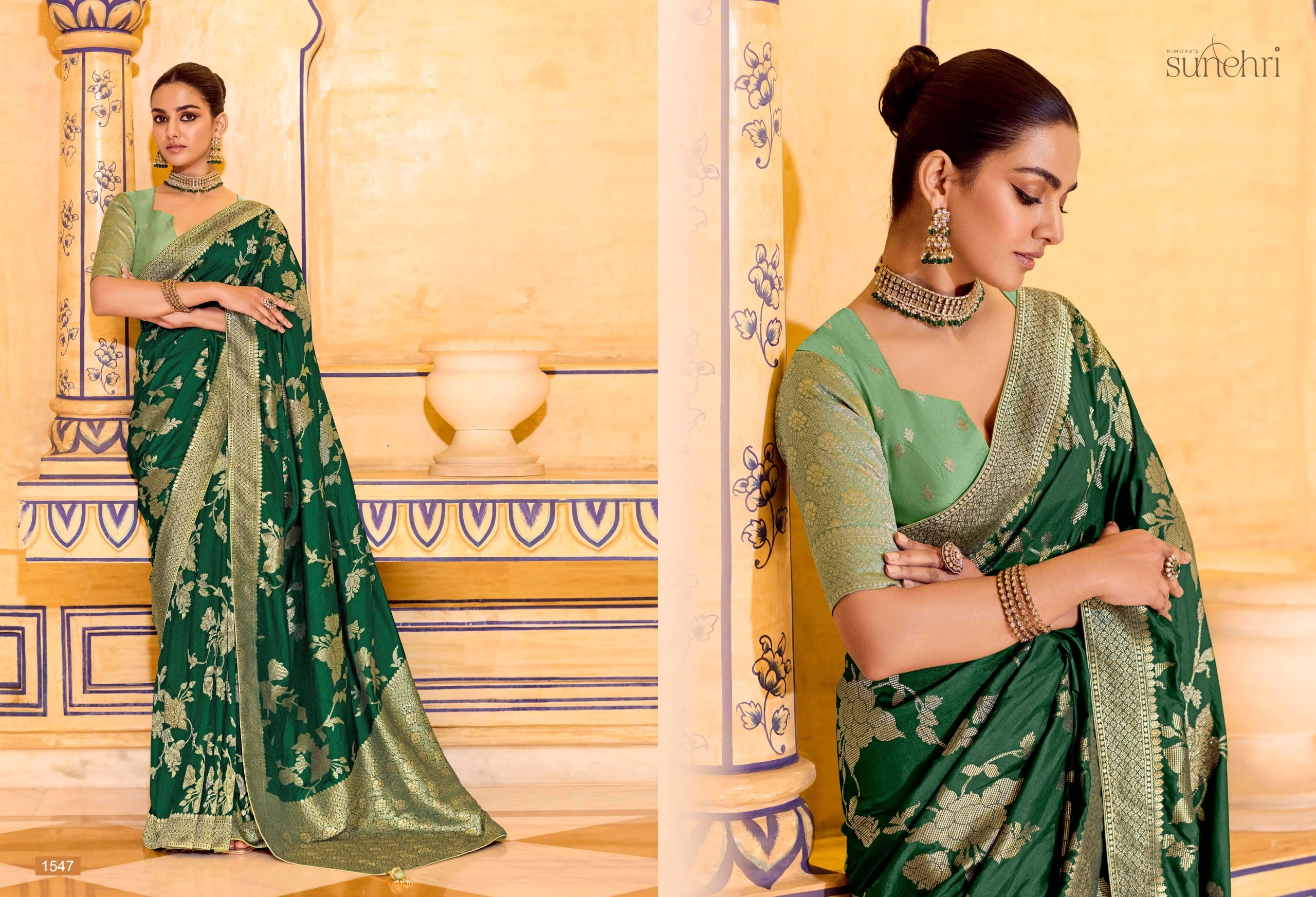 Luxurious Raj Mahal Crepe Silk Saree