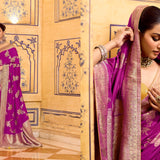 Luxurious Raj Mahal Crepe Silk Saree