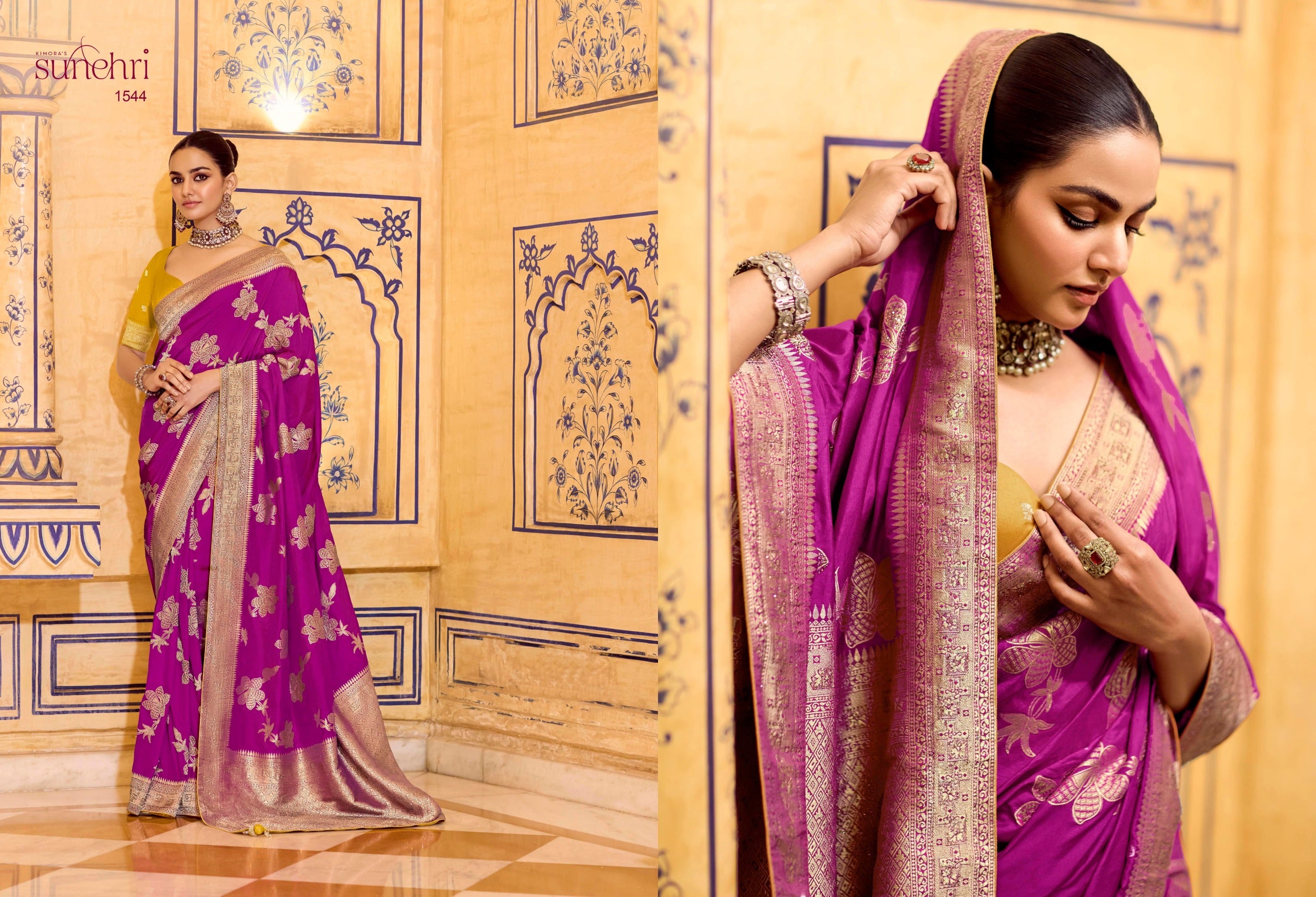 Luxurious Raj Mahal Crepe Silk Saree