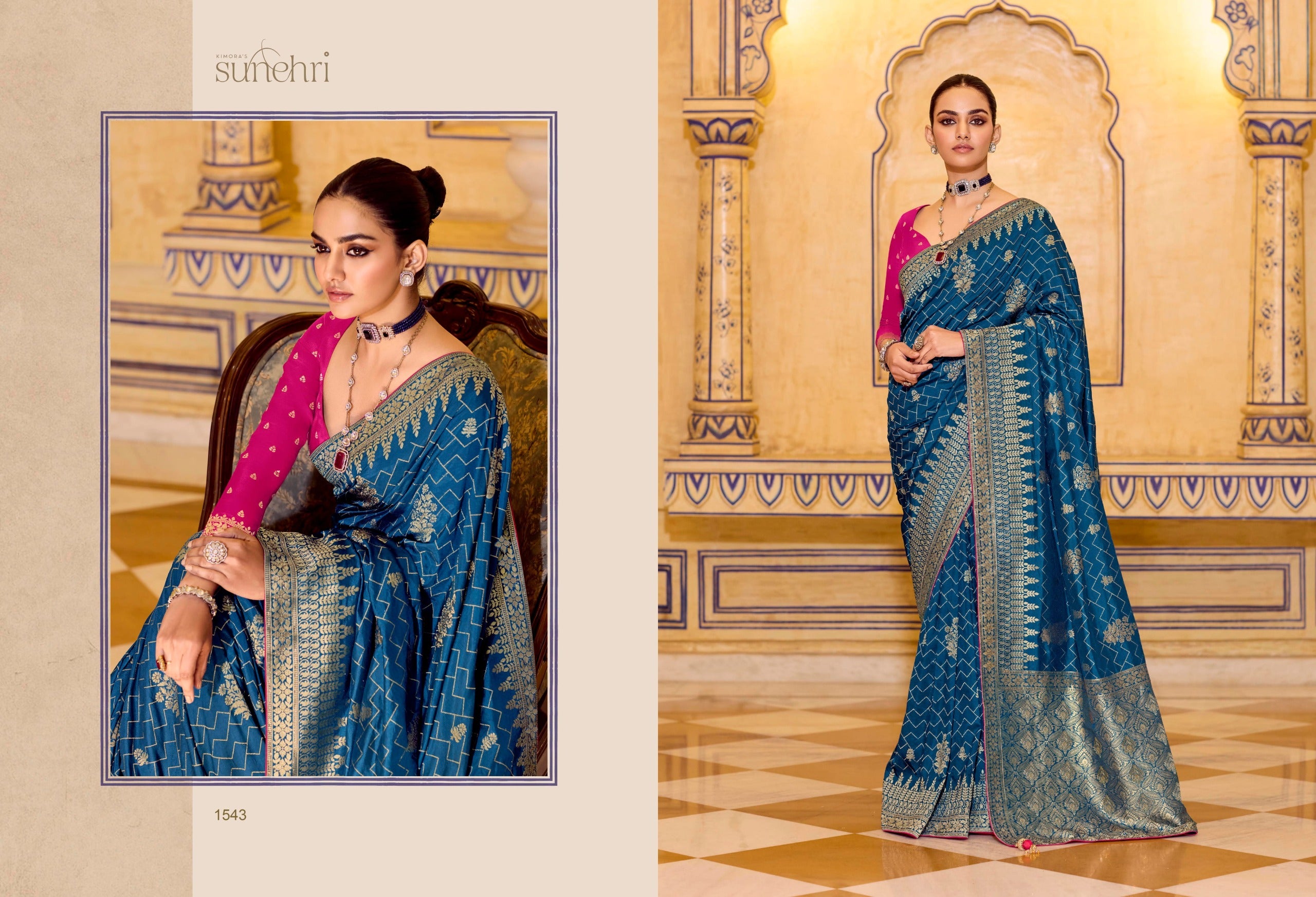Luxurious Raj Mahal Crepe Silk Saree