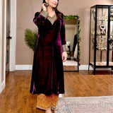 Exclusive Wine Velvet Suit Set