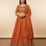 Traditional Silk Embroidered Lehenga