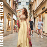 Stylish Wedding Look Silk  Dhoti Suit