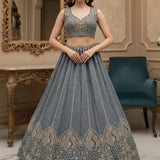 Adorn Bridal Peacock Embroidered Lehenga