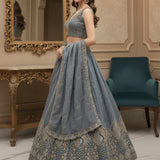 Adorn Bridal Peacock Embroidered Lehenga