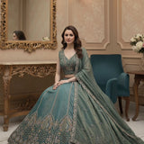 Adorn Bridal Peacock Embroidered Lehenga