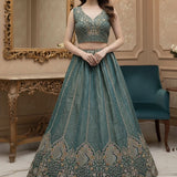 Adorn Bridal Peacock Embroidered Lehenga